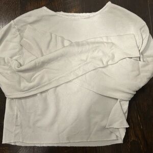 Long Sleeve White Cropped Sweater